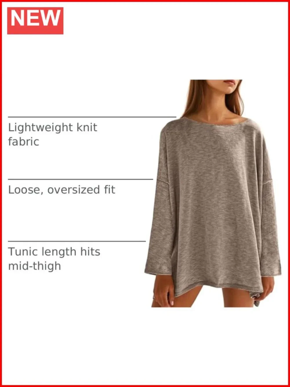N/A oversized lightweight